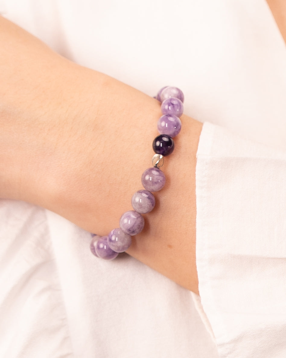 The Sage's Decree - Lapis Lazuli & Purple Agate Wisdom Bracelet