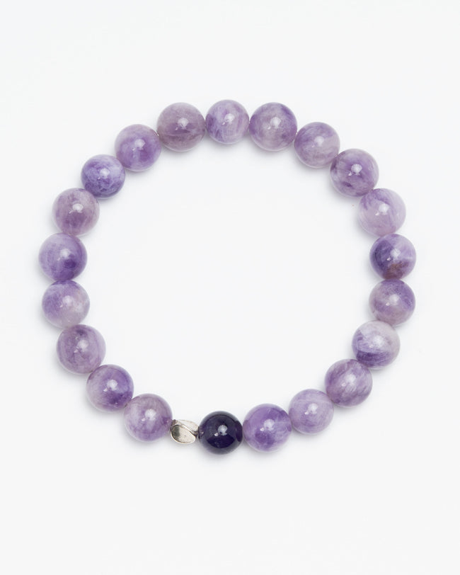The Sage's Decree - Purple Agate & Amethyst Wisdom Bracelet Hover Image