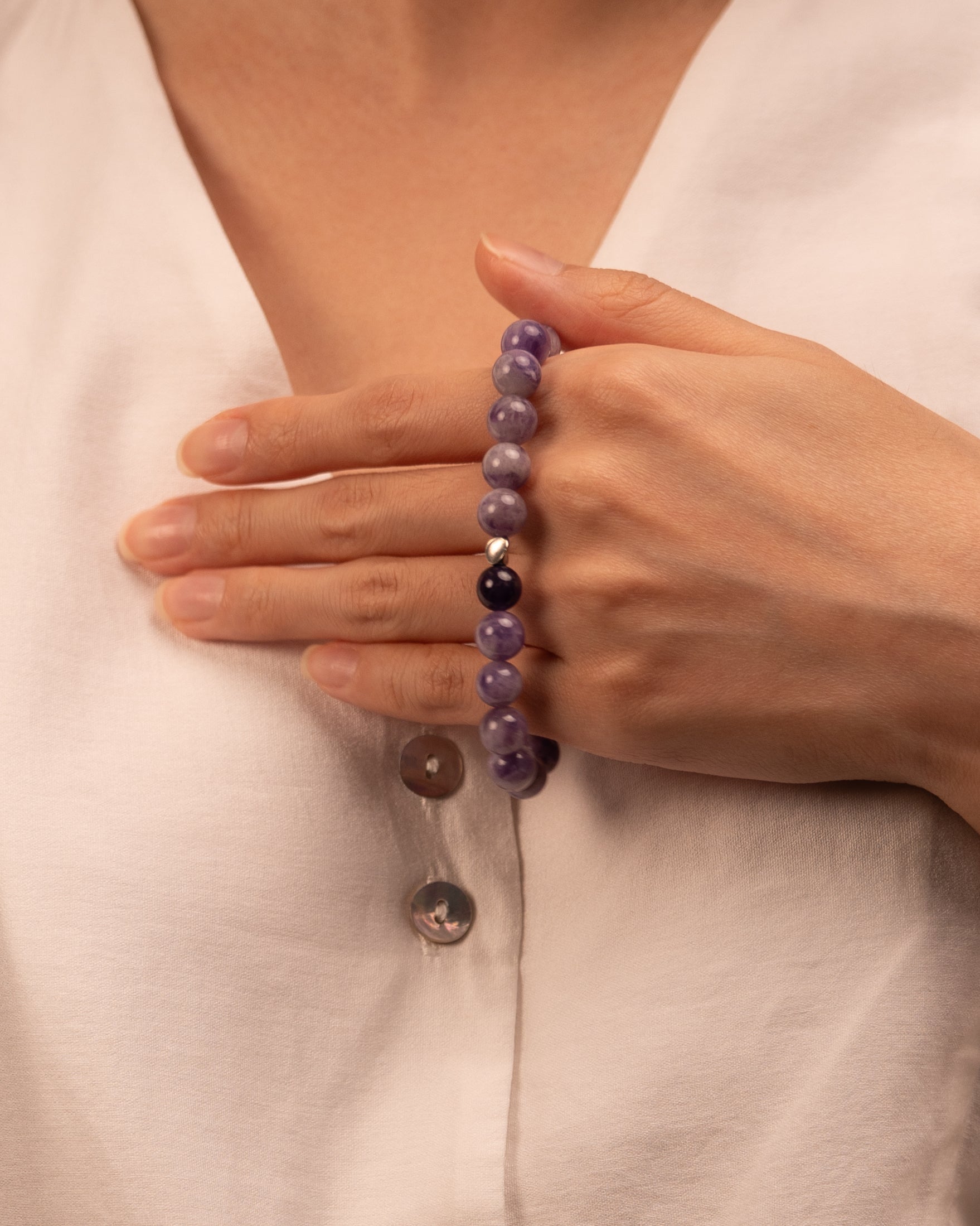 The Sage's Decree - Lapis Lazuli & Purple Agate Wisdom Bracelet