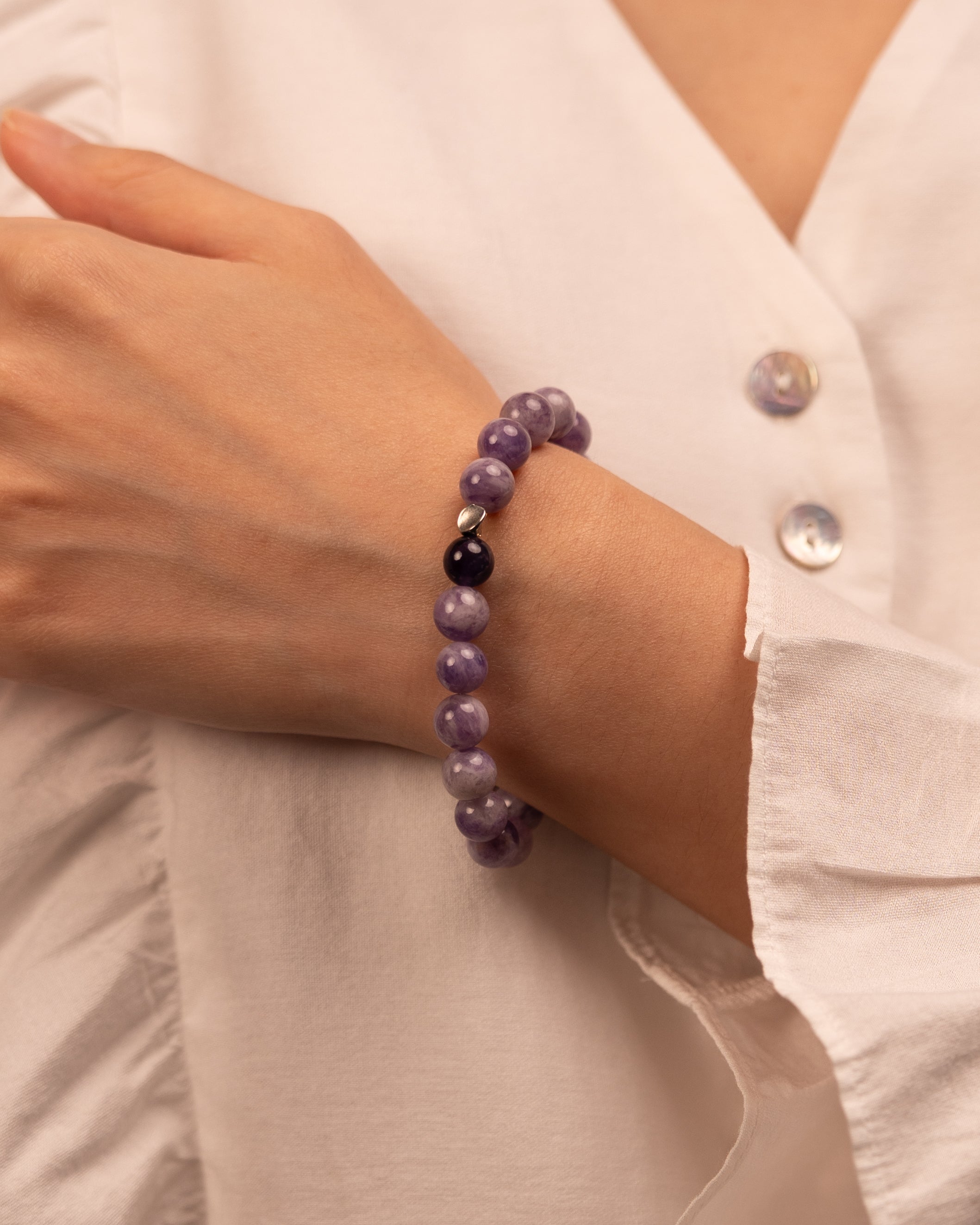 The Sage's Decree - Lapis Lazuli & Purple Agate Wisdom Bracelet