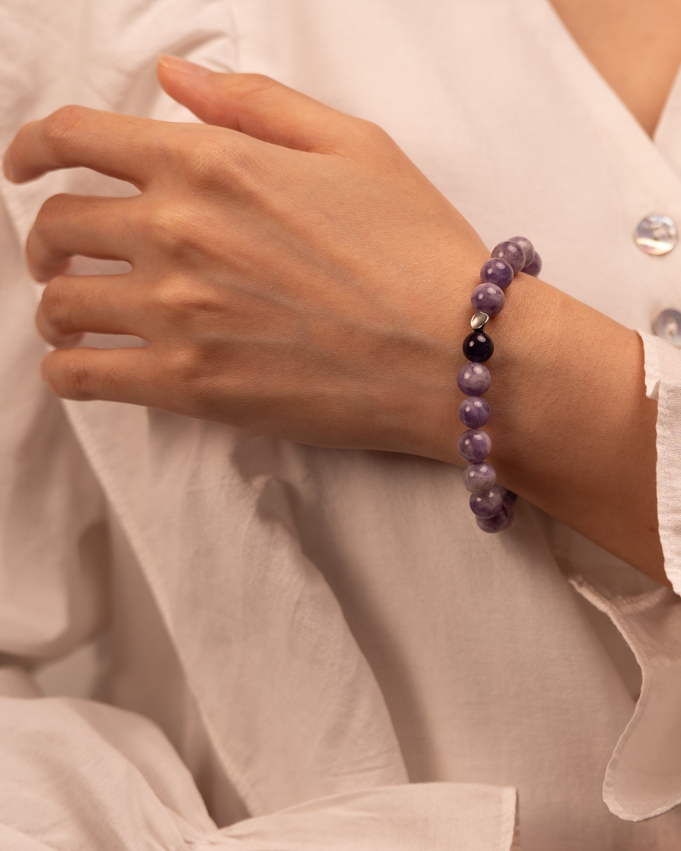The Sage's Decree - Lapis Lazuli & Purple Agate Wisdom Bracelet