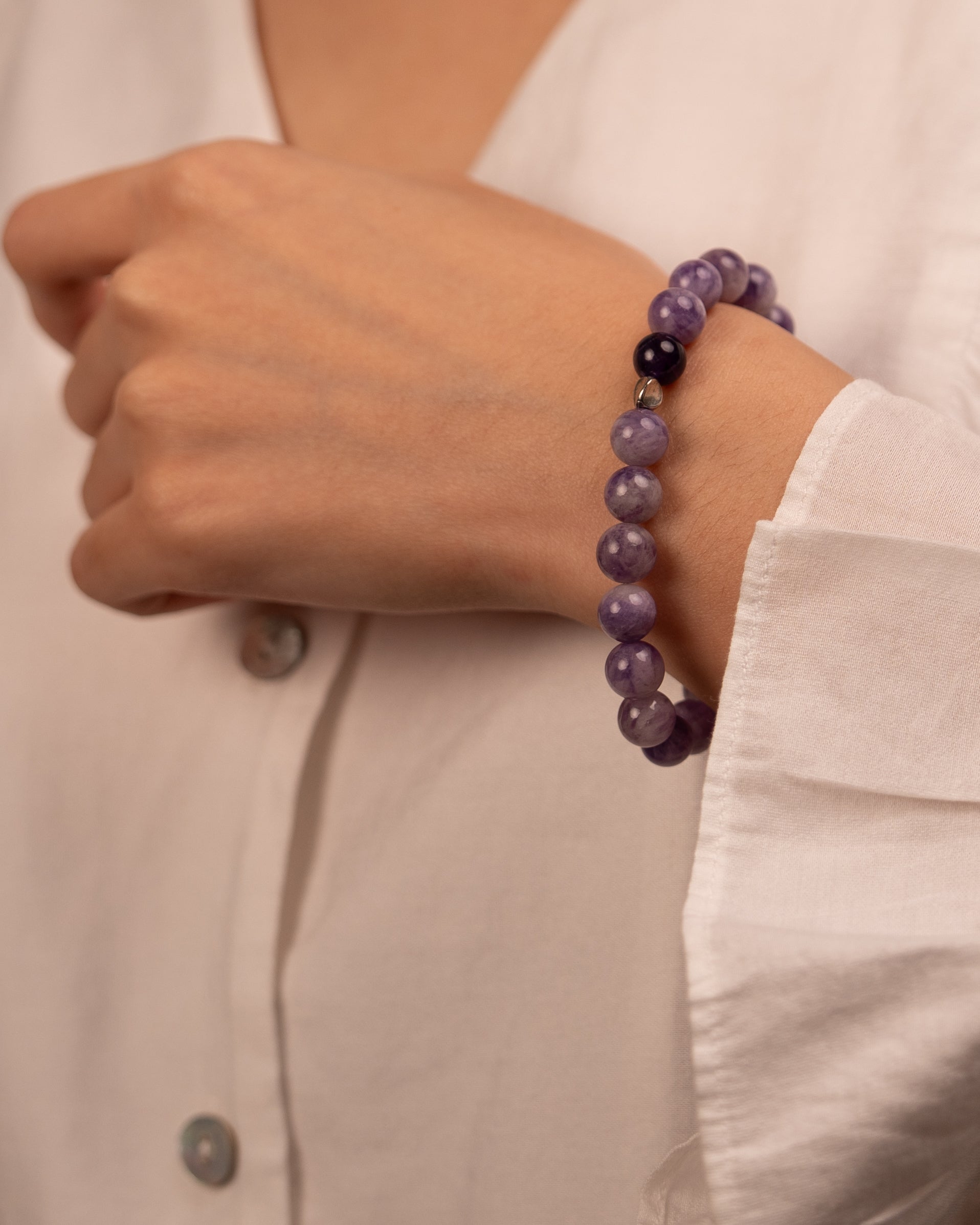 The Sage's Decree - Lapis Lazuli & Purple Agate Wisdom Bracelet