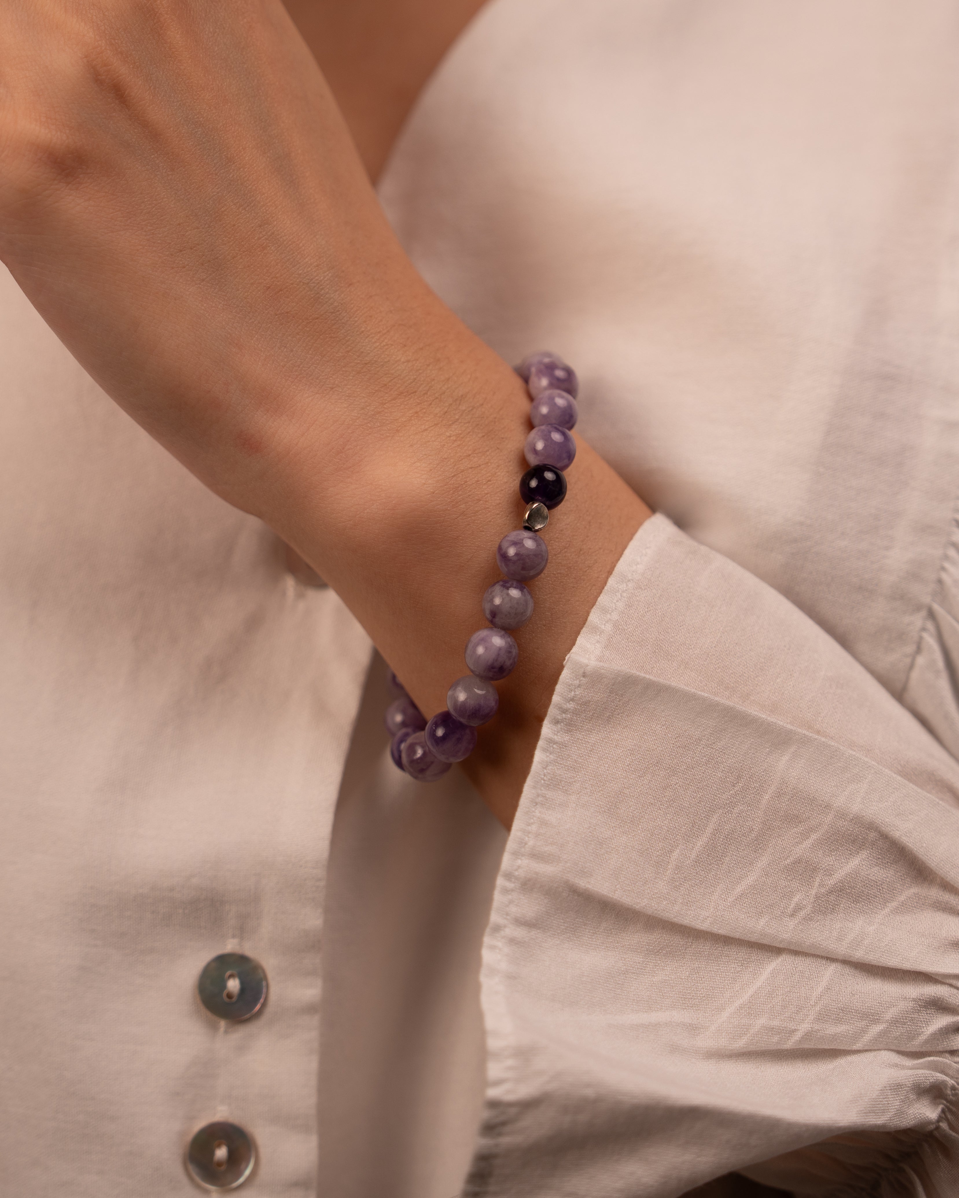 The Sage's Decree - Lapis Lazuli & Purple Agate Wisdom Bracelet