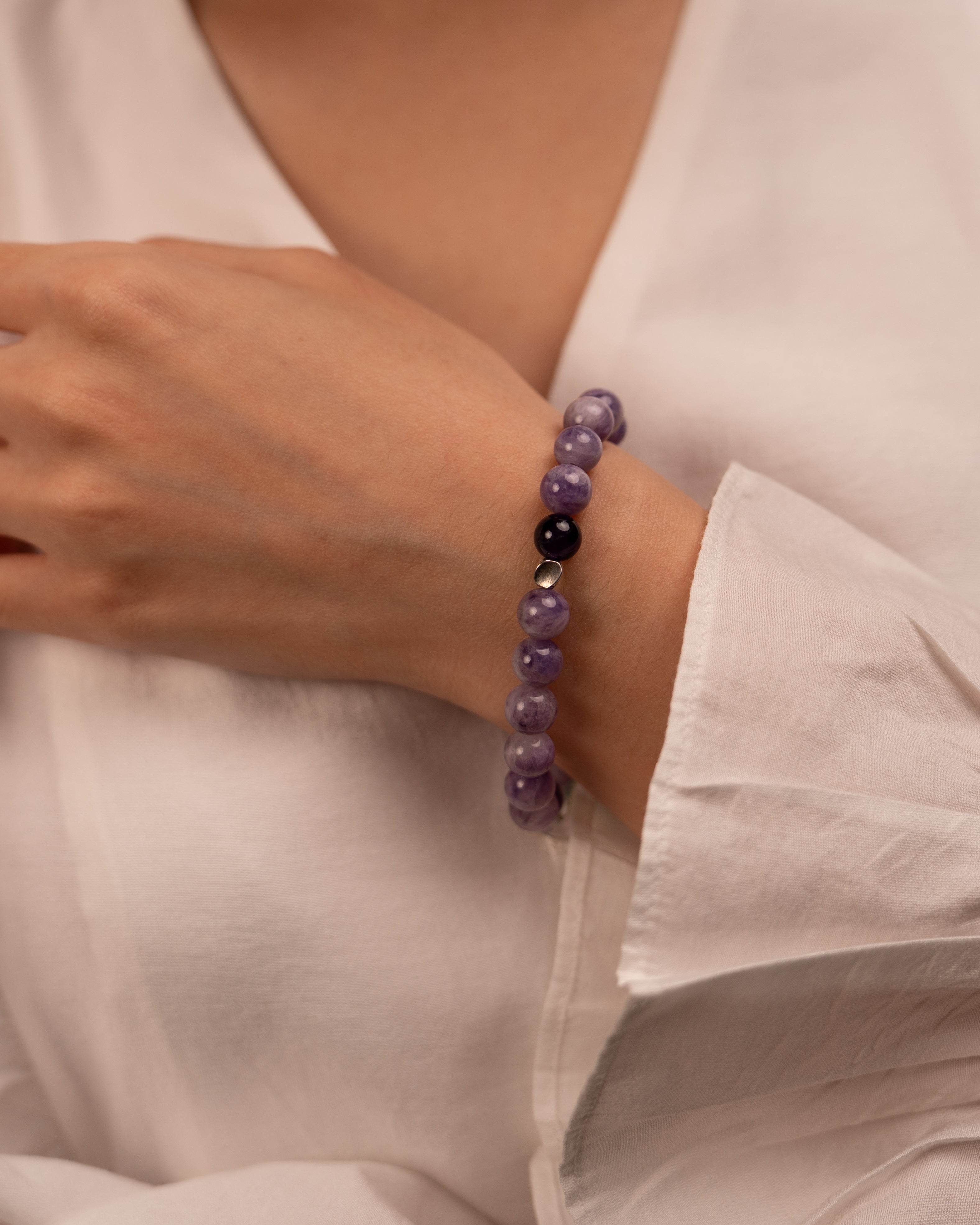The Sage's Decree - Lapis Lazuli & Purple Agate Wisdom Bracelet