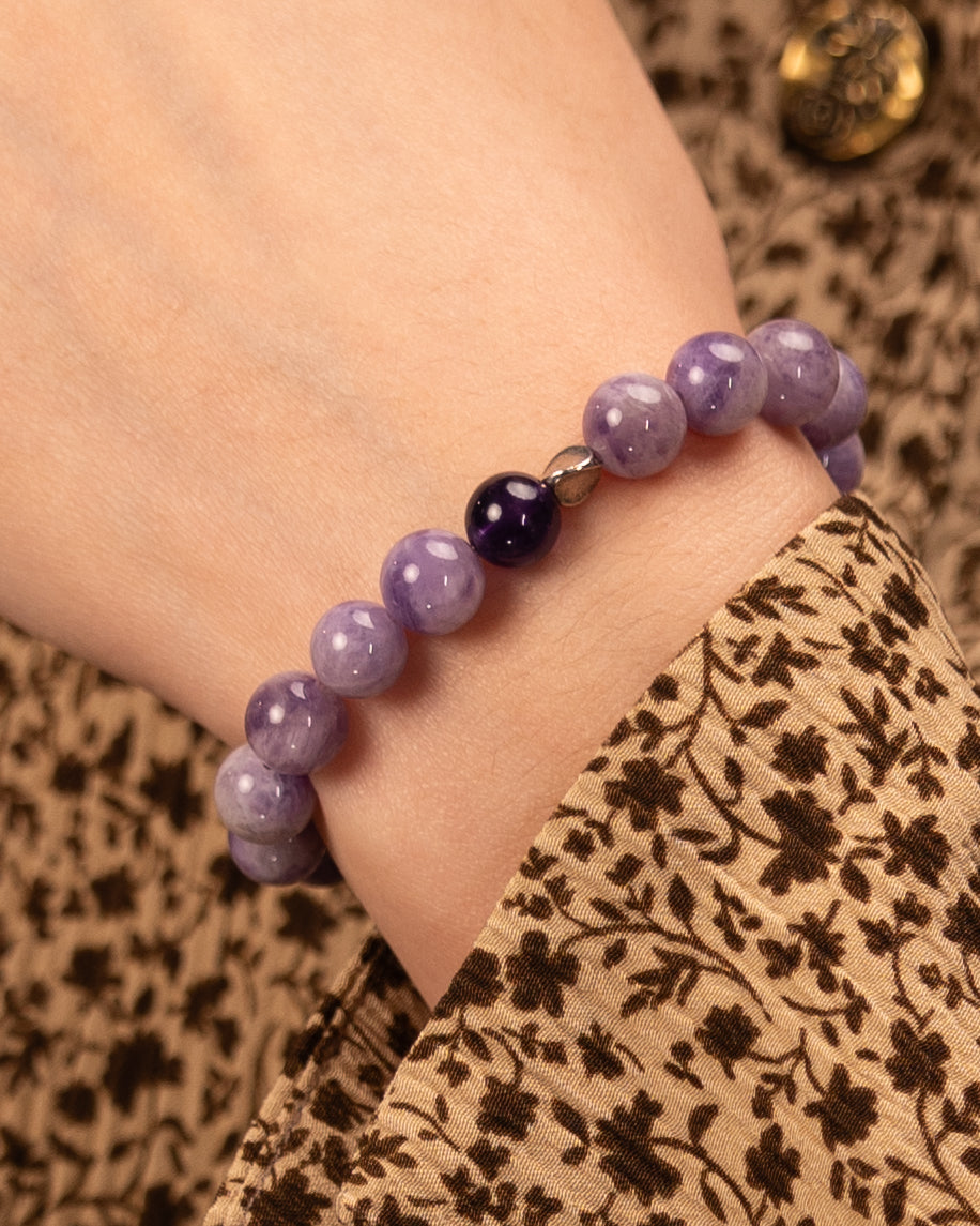 The Sage's Decree - Purple Agate & Amethyst Wisdom Bracelet