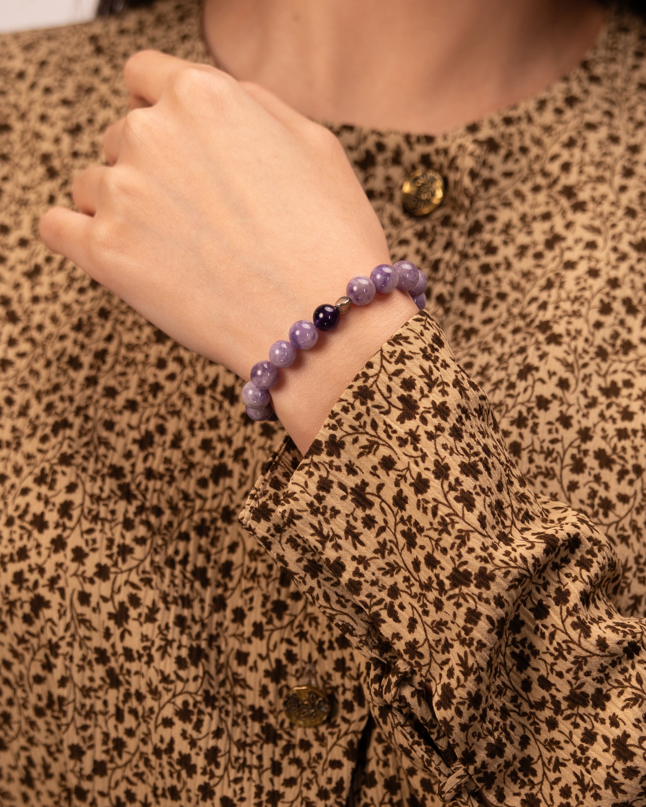 The Sage's Decree - Purple Agate & Amethyst Wisdom Bracelet
