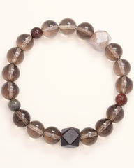 The Alchemist's Garden - Four Seasons Phantom & Smoky Quartz Prosperity Bracelet