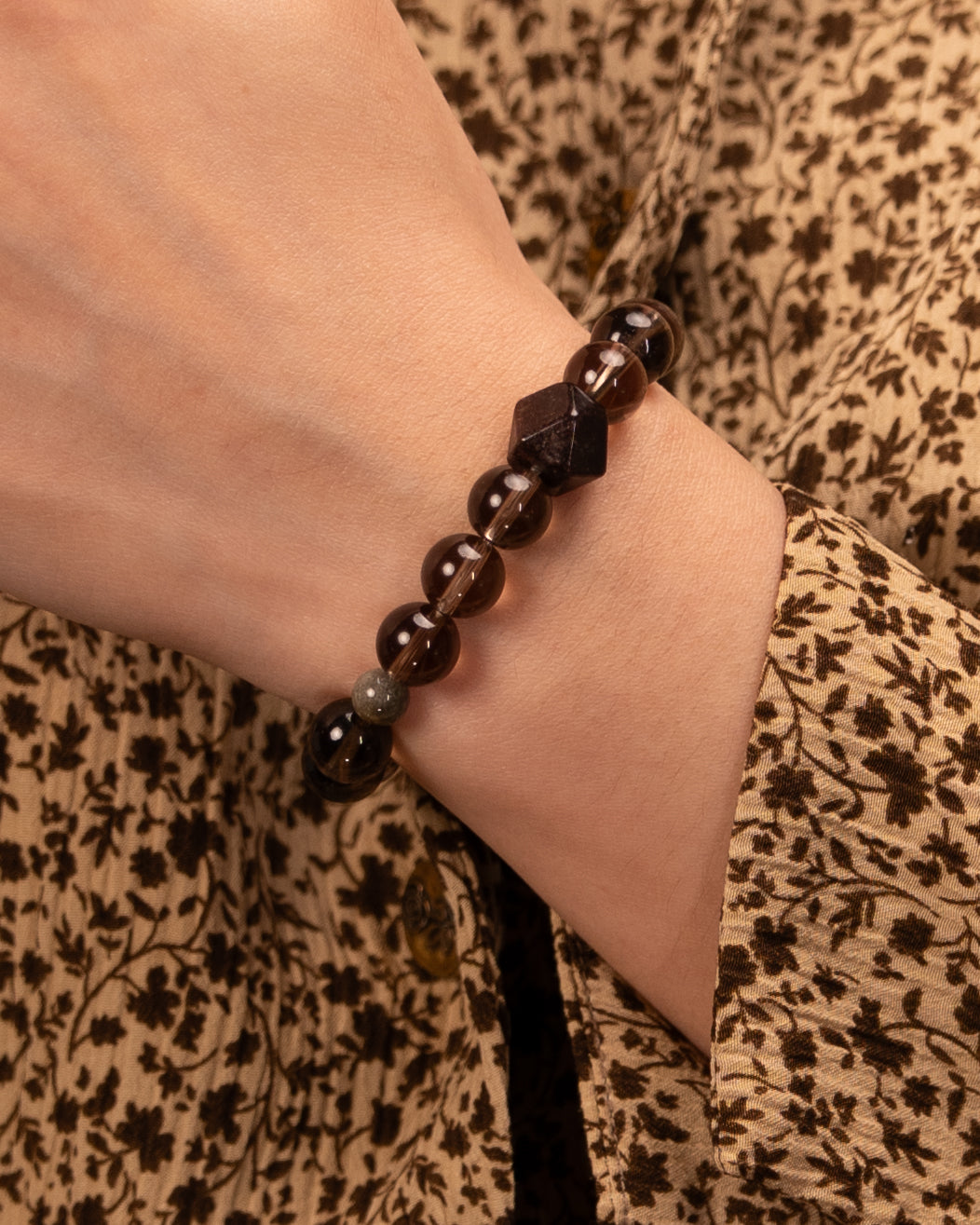 The Alchemist's Garden - Four Seasons Phantom & Smoky Quartz Prosperity Bracelet