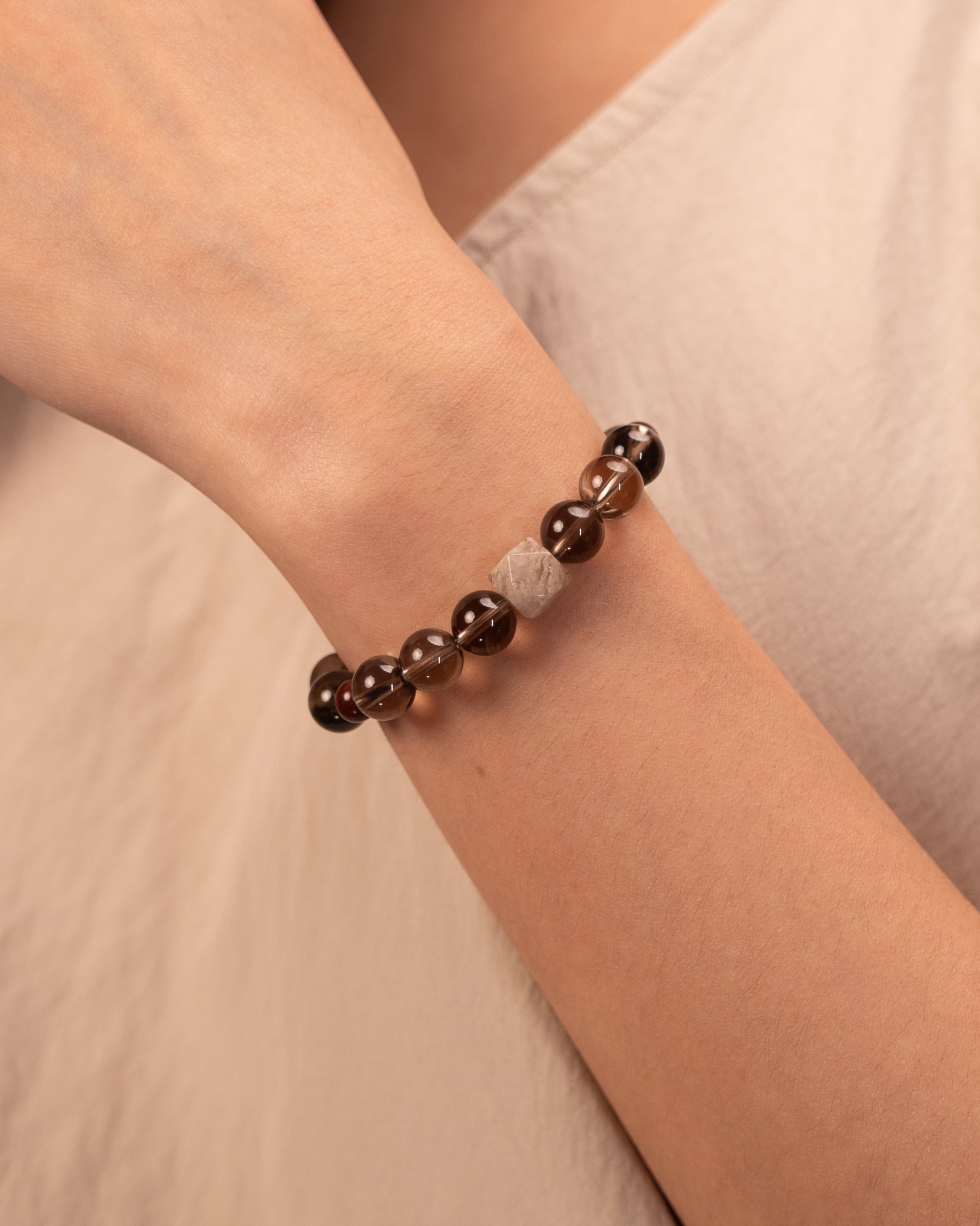 The Alchemist's Garden - Smoky & Phantom Quartz Wealth Bracelet