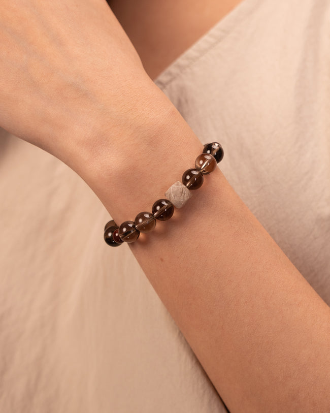 The Alchemist's Garden - Smoky & Phantom Quartz Wealth Bracelet Main Image