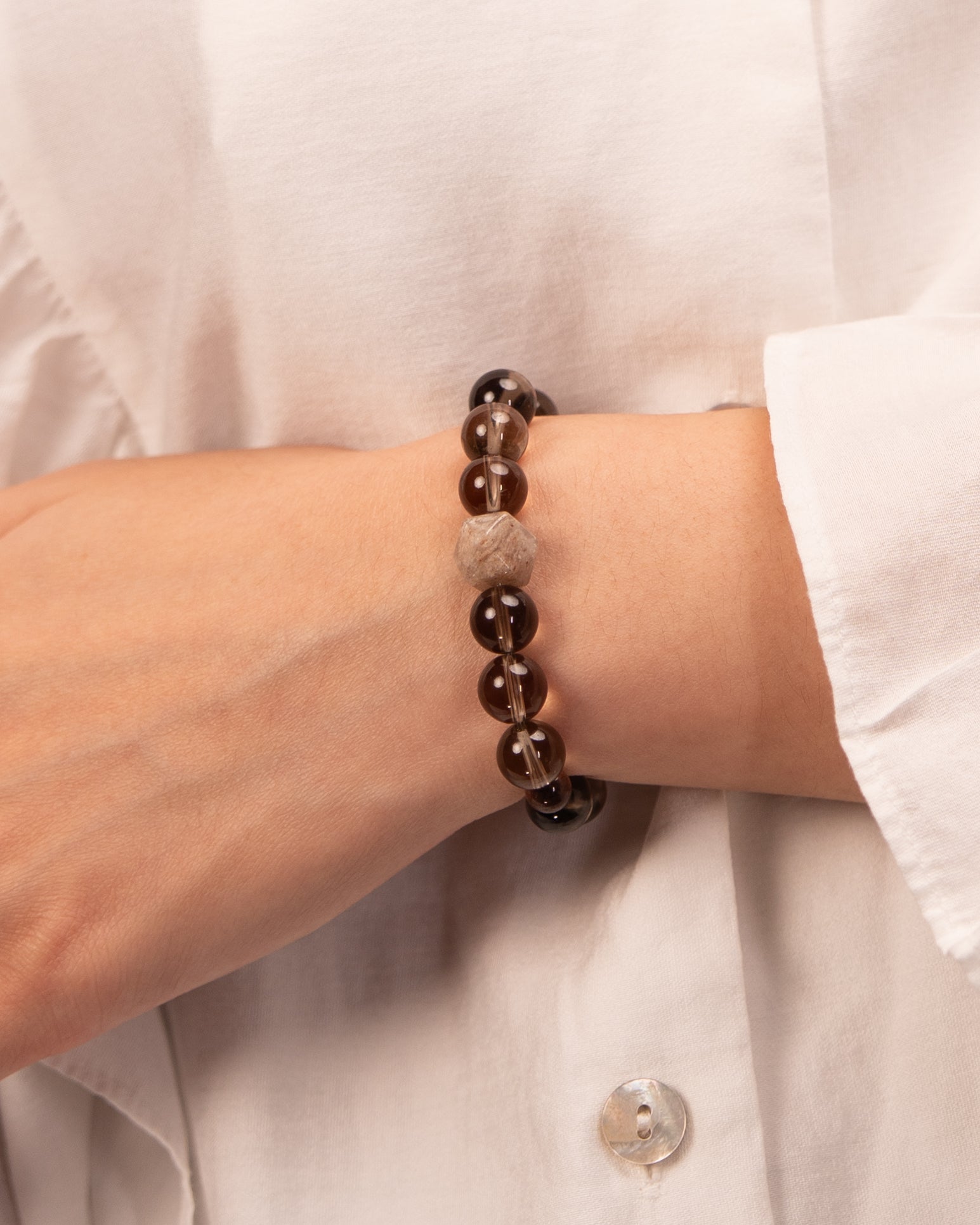 The Alchemist's Garden - Four Seasons Phantom & Smoky Quartz Prosperity Bracelet