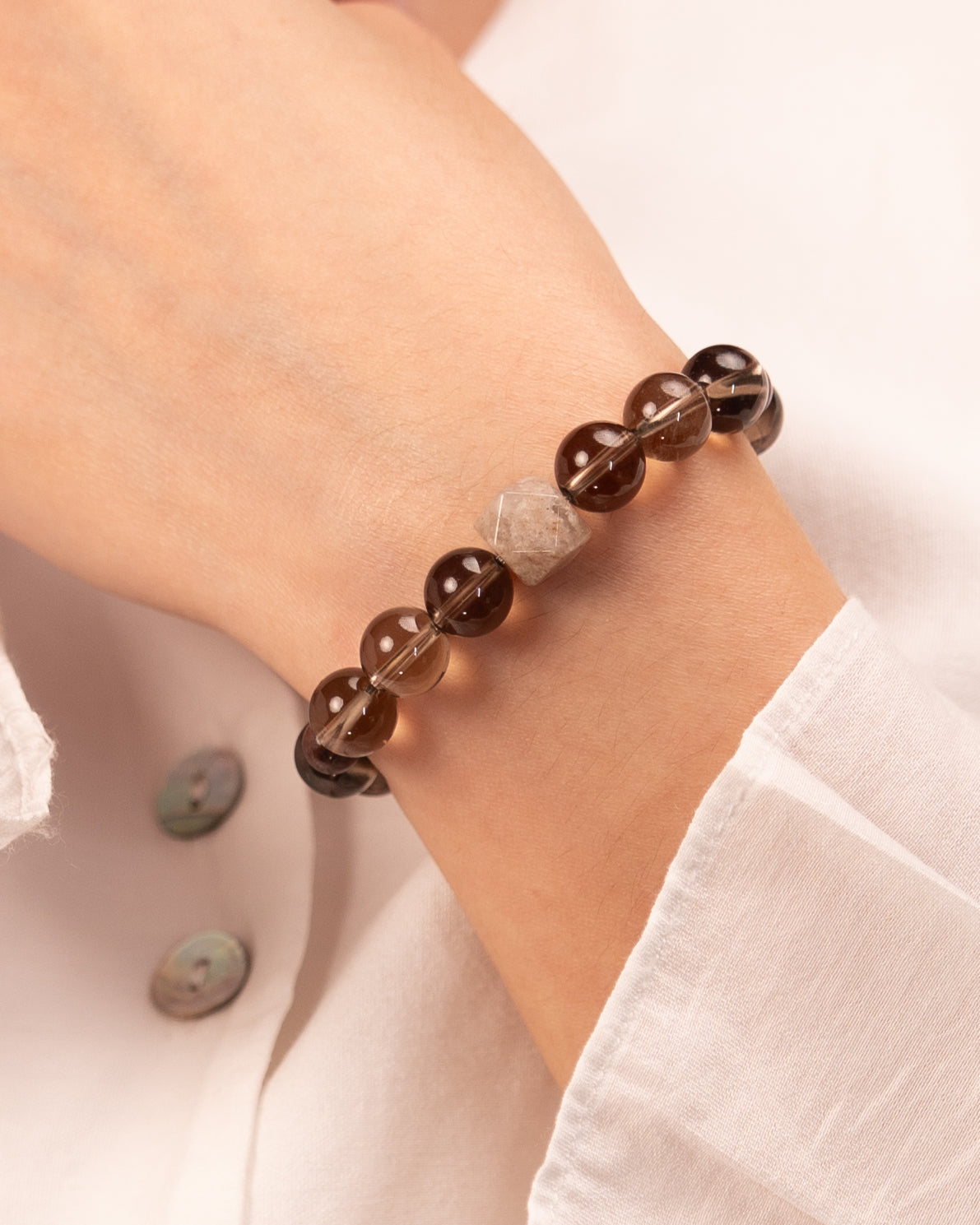 The Alchemist's Garden - Four Seasons Phantom & Smoky Quartz Prosperity Bracelet