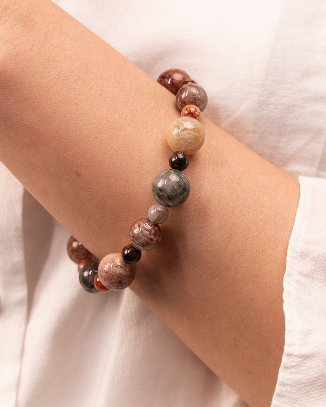 The Alchemist's Fire - Layered Phantom Quartz Manifestation Bracelet Main Image