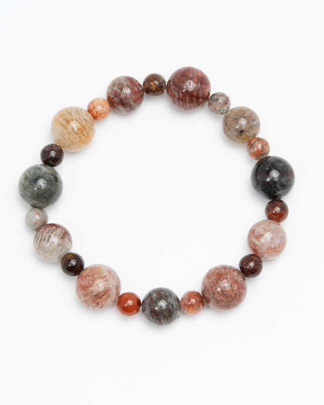 The Alchemist's Fire - Layered Phantom Quartz Manifestation Bracelet Hover Image