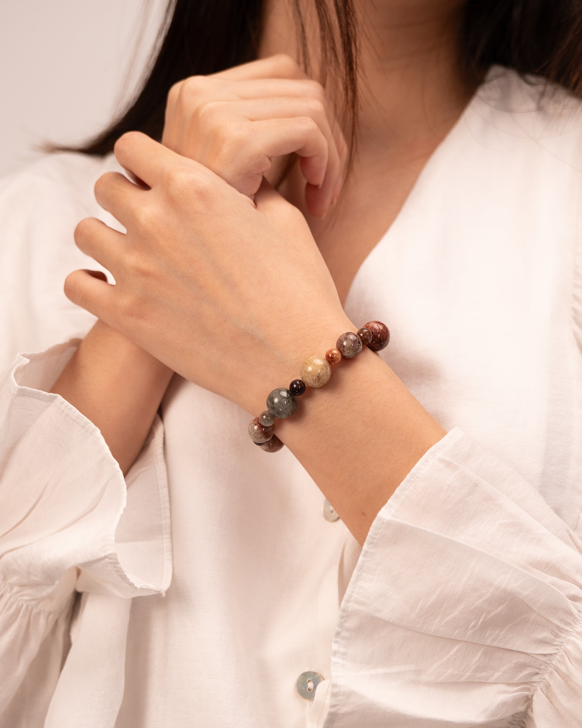 The Alchemist's Fire - Layered Phantom Quartz Manifestation Bracelet