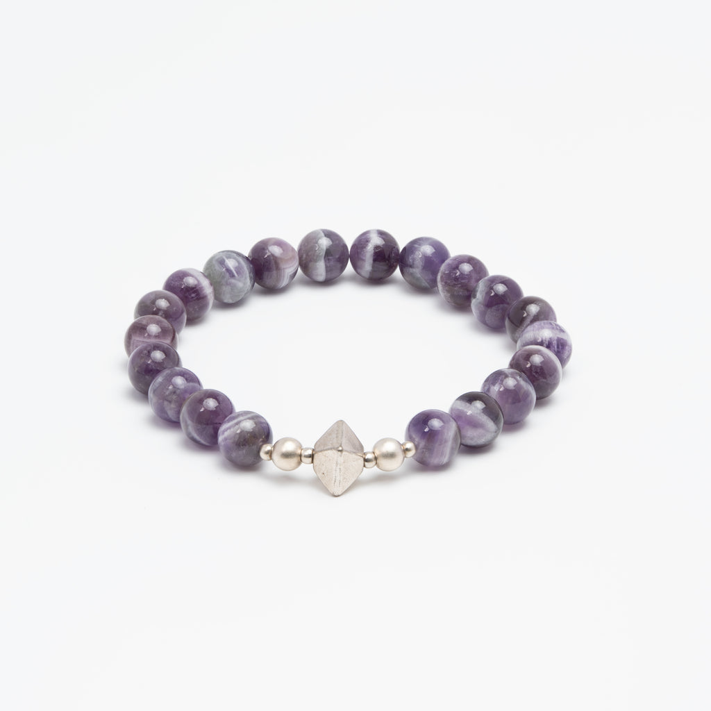 Pyramid of Power - Dream Amethyst & Silver Focus Bracelet