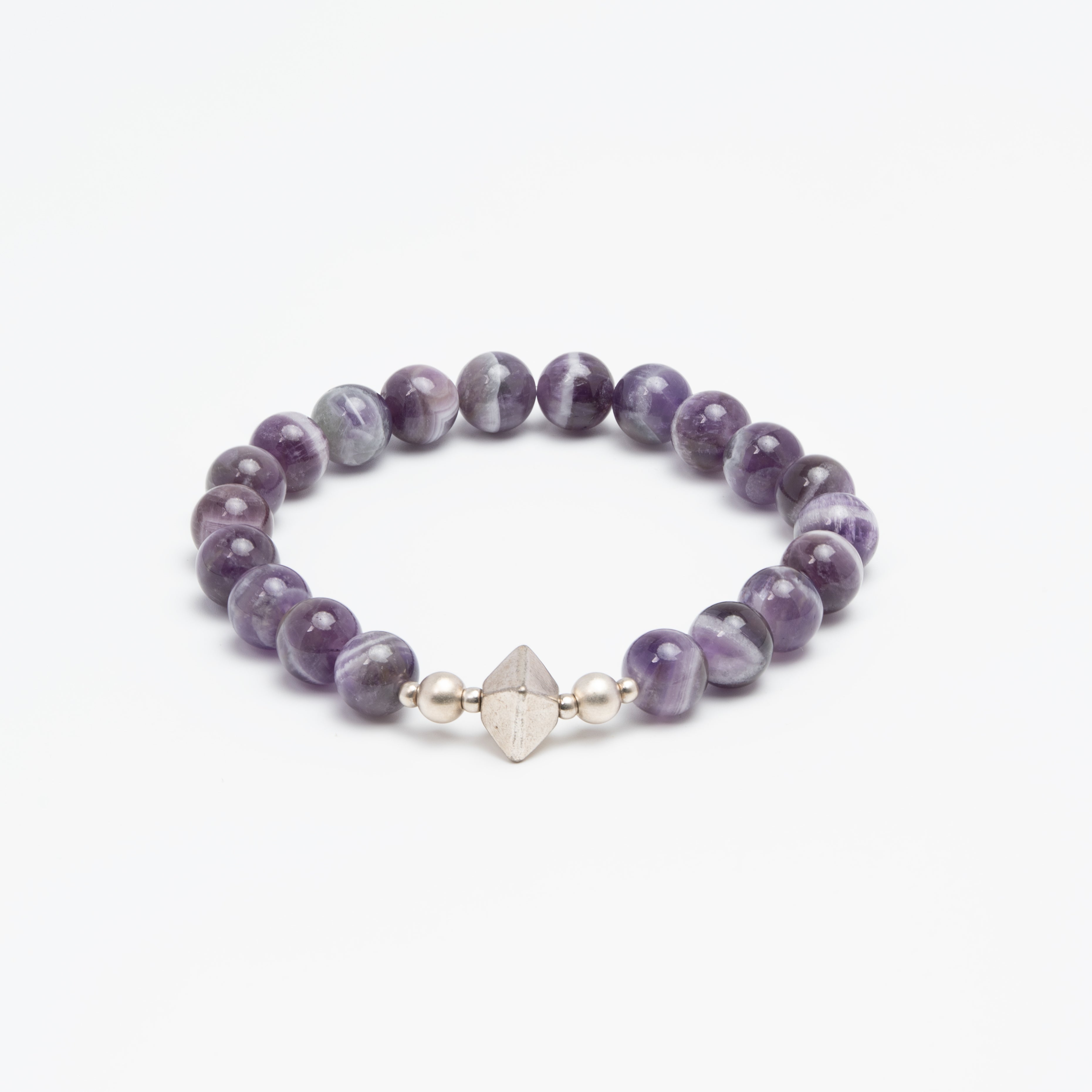 Pyramid of Power - Dream Amethyst & Silver Focus Bracelet