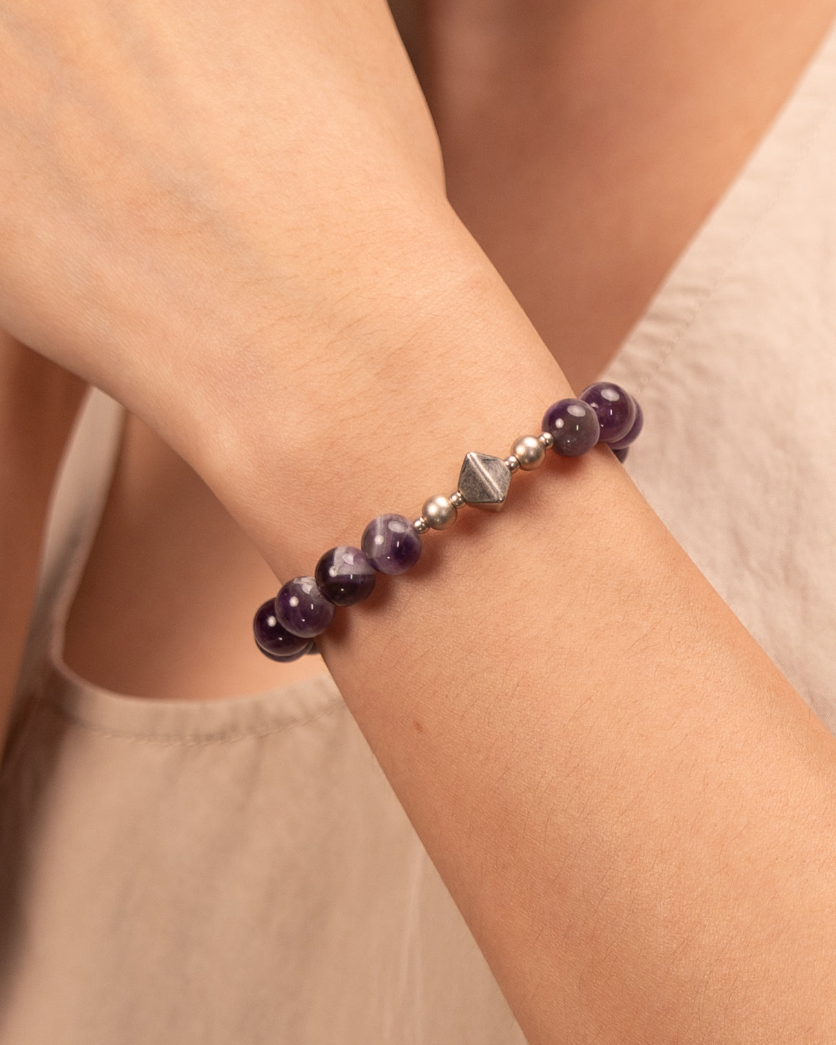 Pyramid of Power - Chevron Amethyst Alignment Bracelet