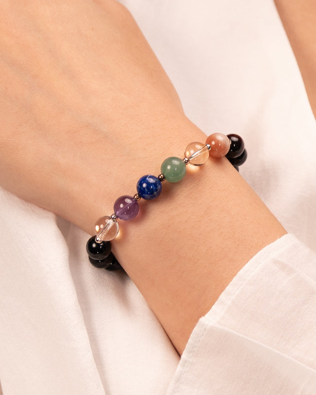 The Vitality Engine - 7 Chakra & Black Onyx Activation Bracelet Main Image