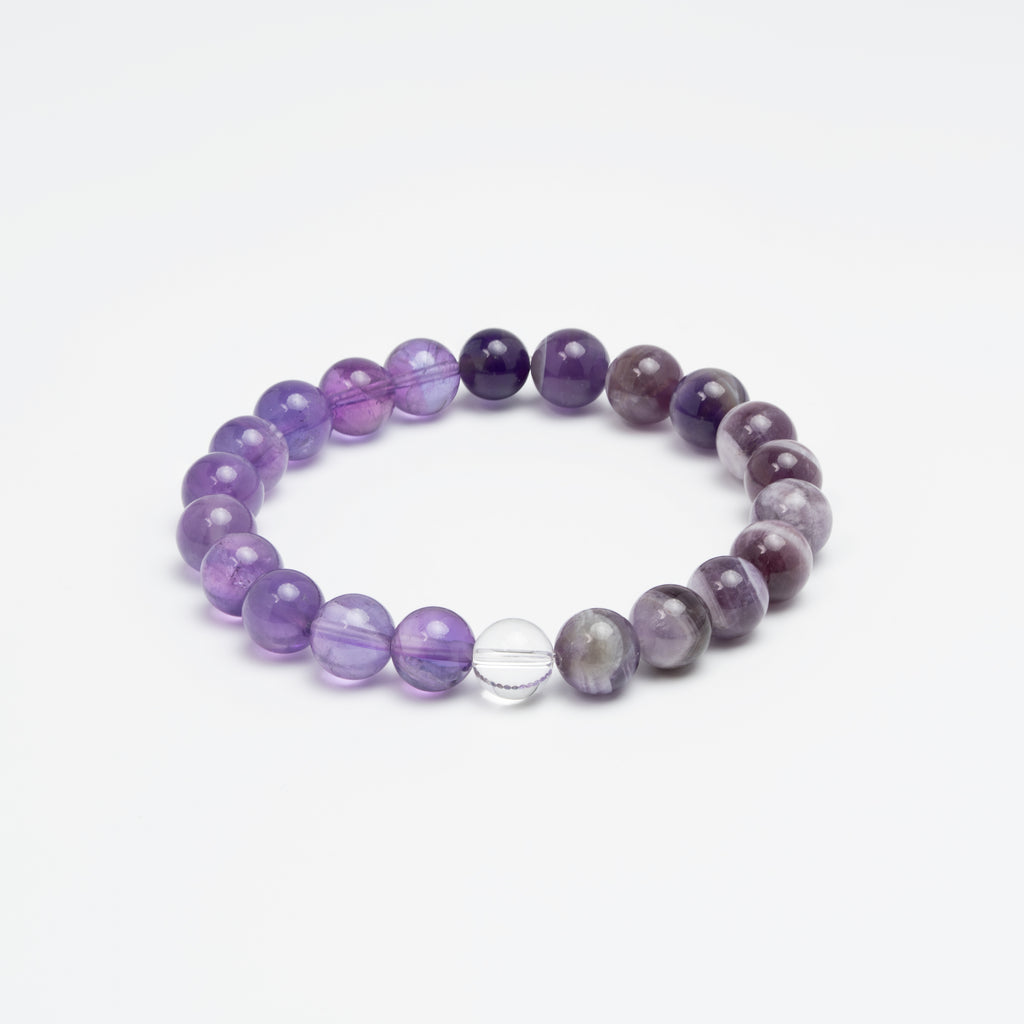 The Dream Weaver - Dream Amethyst & Clear Quartz Intuition Bracelet