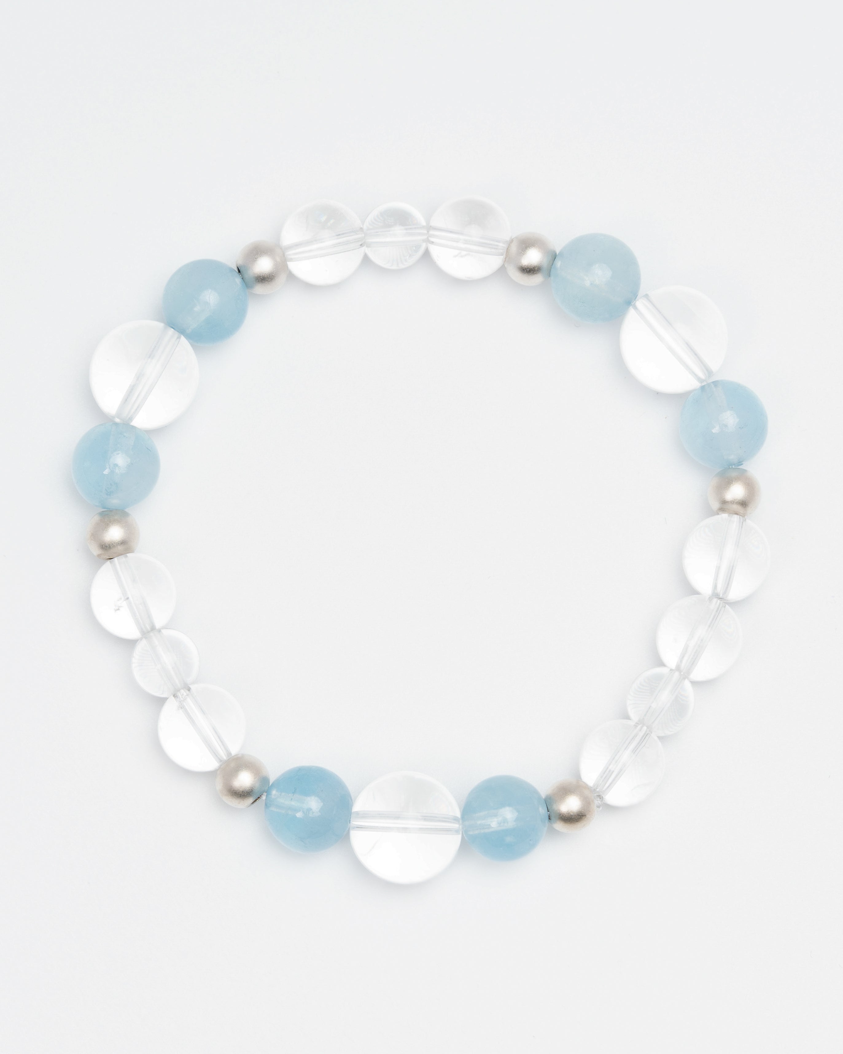 Oceanic Whispers - Aquamarine & Clear Quartz Clarity Bracelet