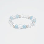 Oceanic Whispers - Aquamarine & Clear Quartz Clarity Bracelet