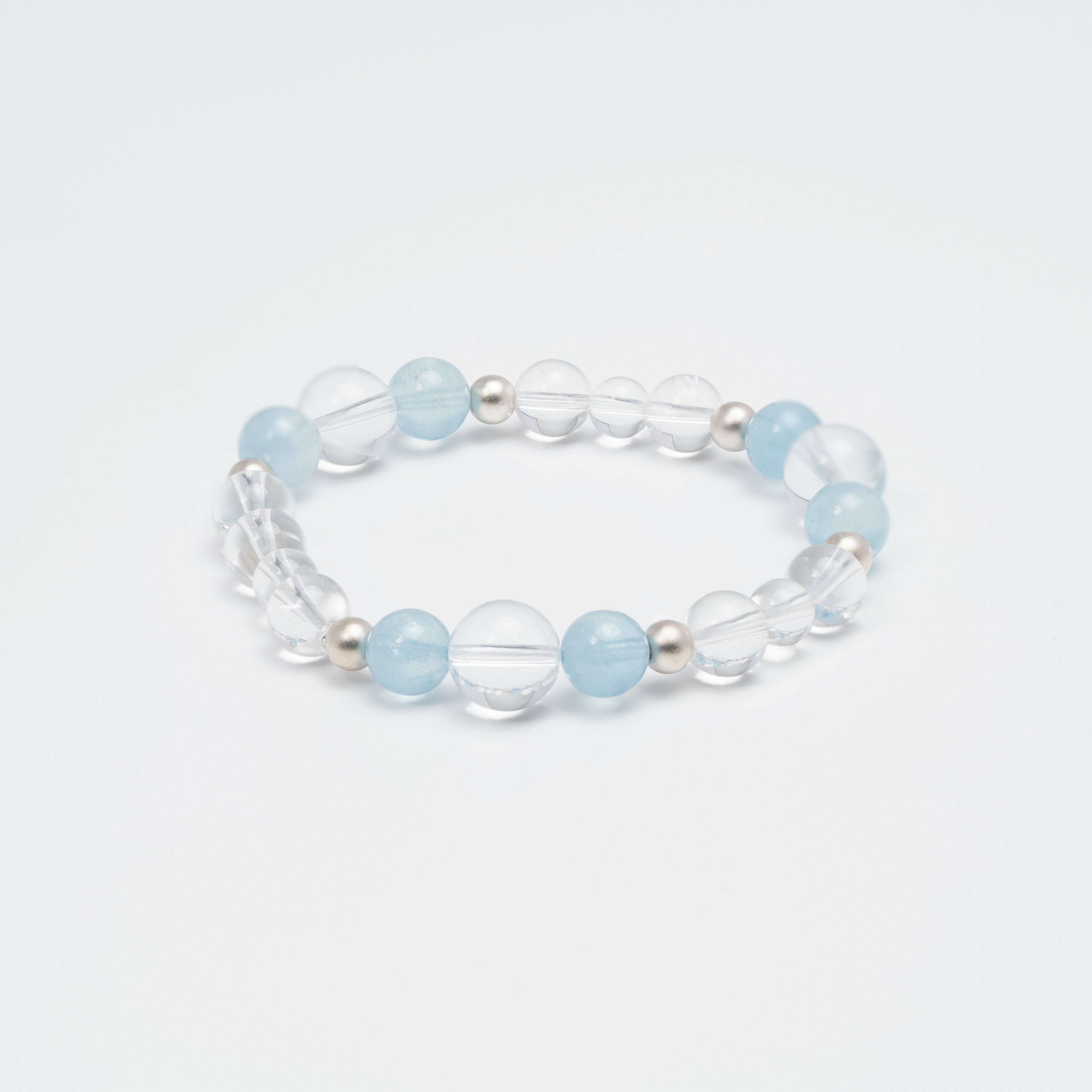 Oceanic Whispers - Aquamarine & Clear Quartz Clarity Bracelet