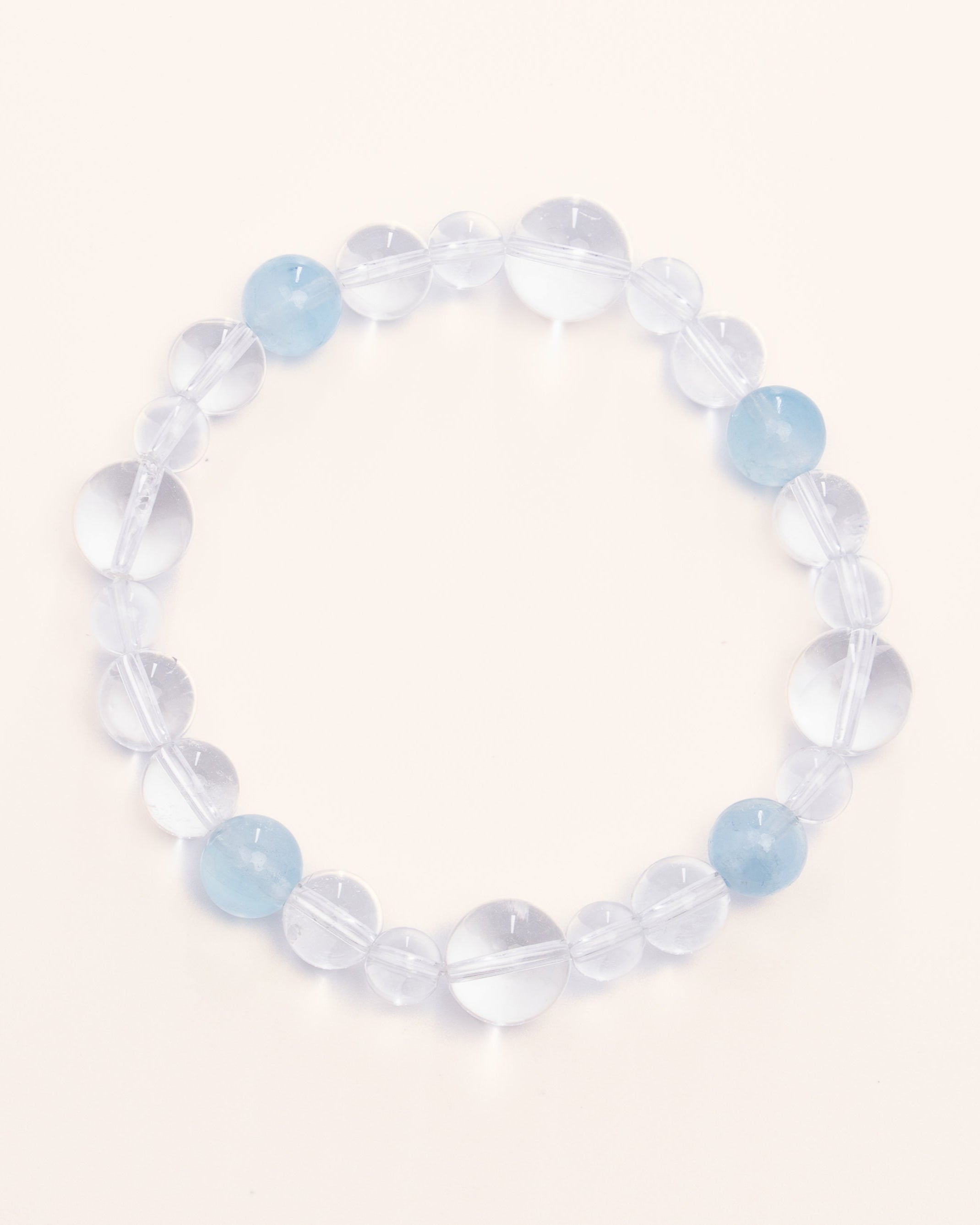 Aqua Aura - Aquamarine & Clear Quartz Bubble Bracelet