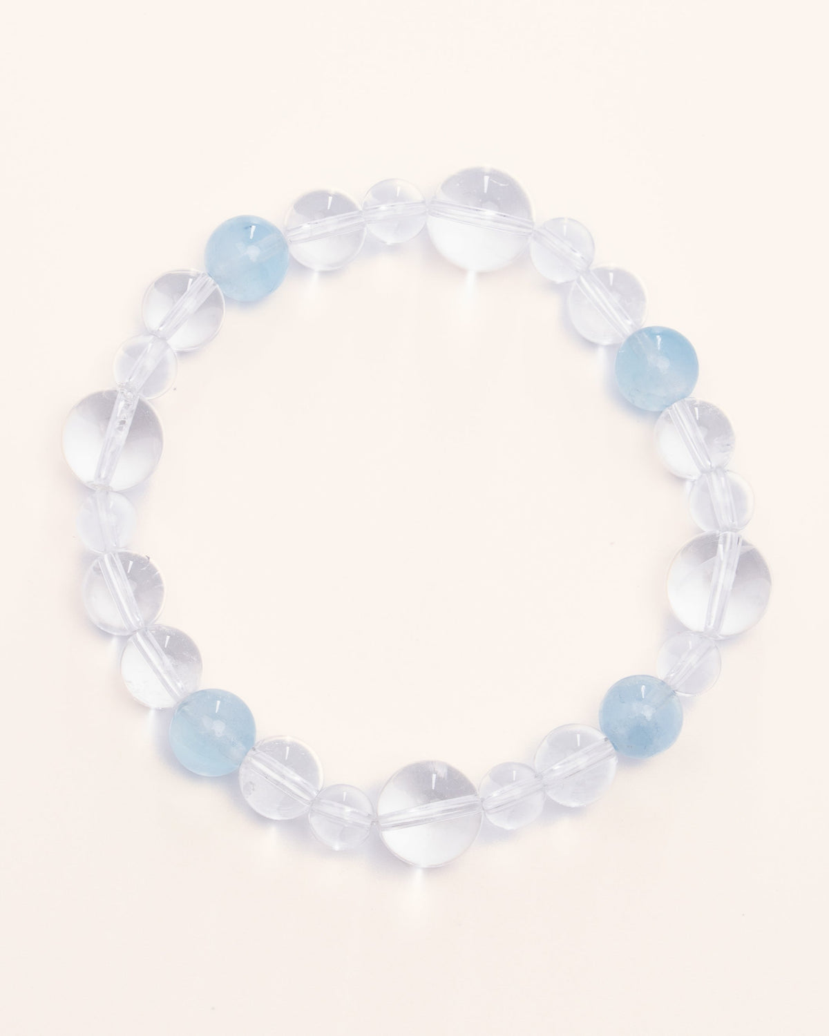 Aqua Aura - Aquamarine & Clear Quartz Bubble Bracelet