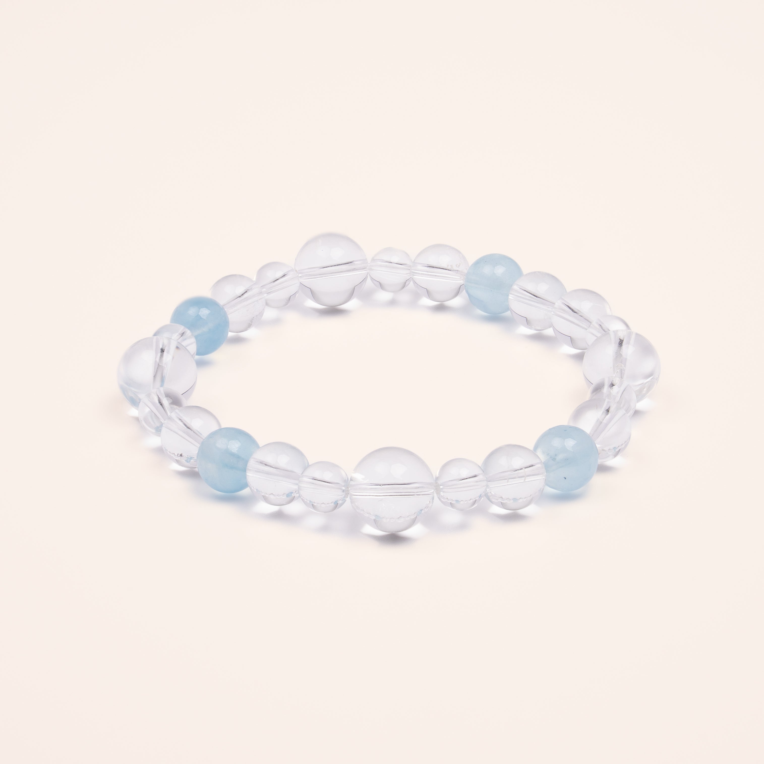 Aqua Aura - Aquamarine & Clear Quartz Bubble Bracelet