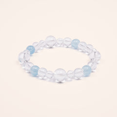 Aqua Aura - Aquamarine & Clear Quartz Bubble Bracelet