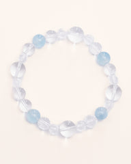 Aqua Aura - Aquamarine & Clear Quartz Bubble Bracelet