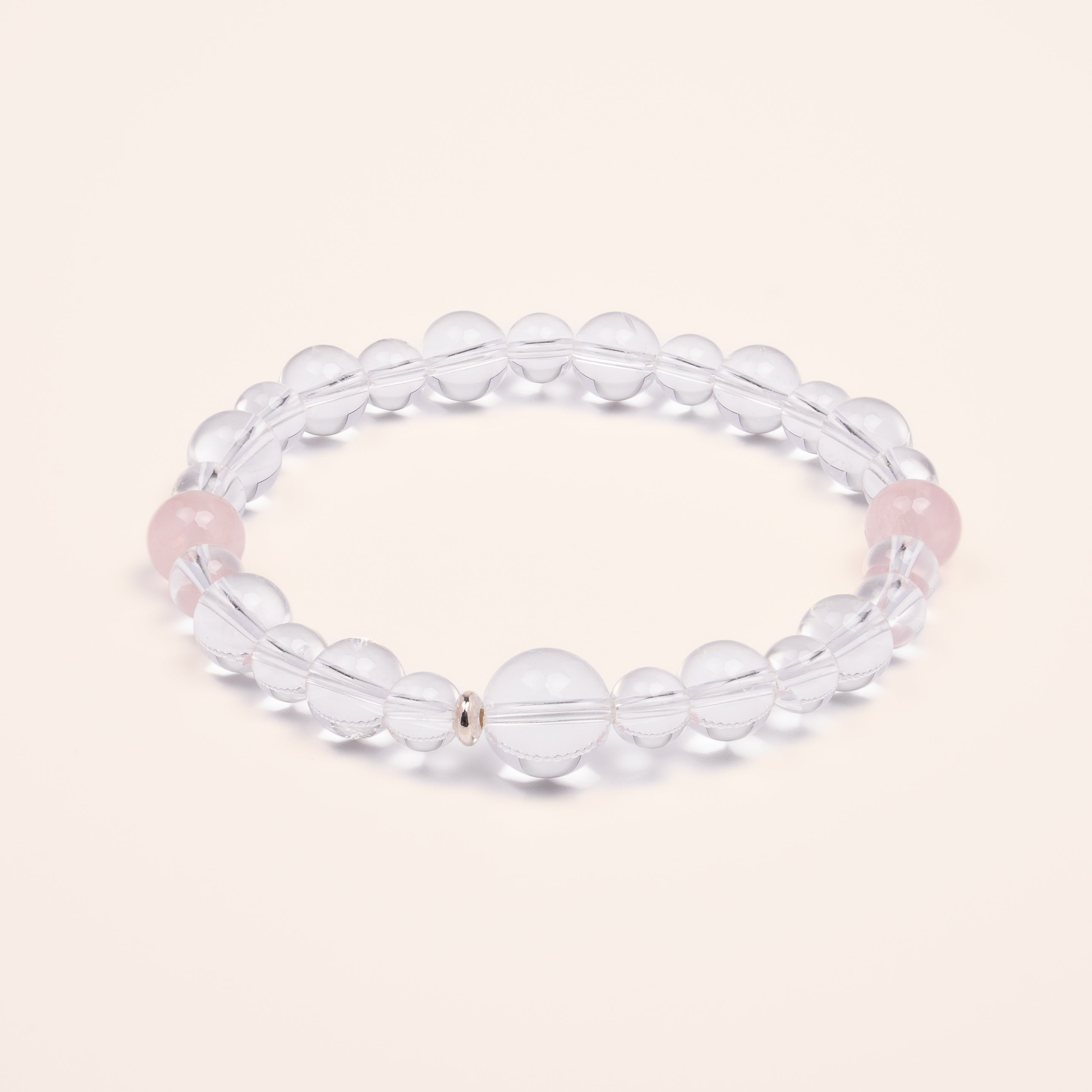 The Empath's Heart - Rose Quartz & Clear Quartz Amplifier Bracelet