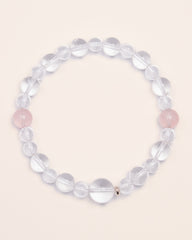 The Empath's Heart - Rose Quartz & Clear Quartz Amplifier Bracelet