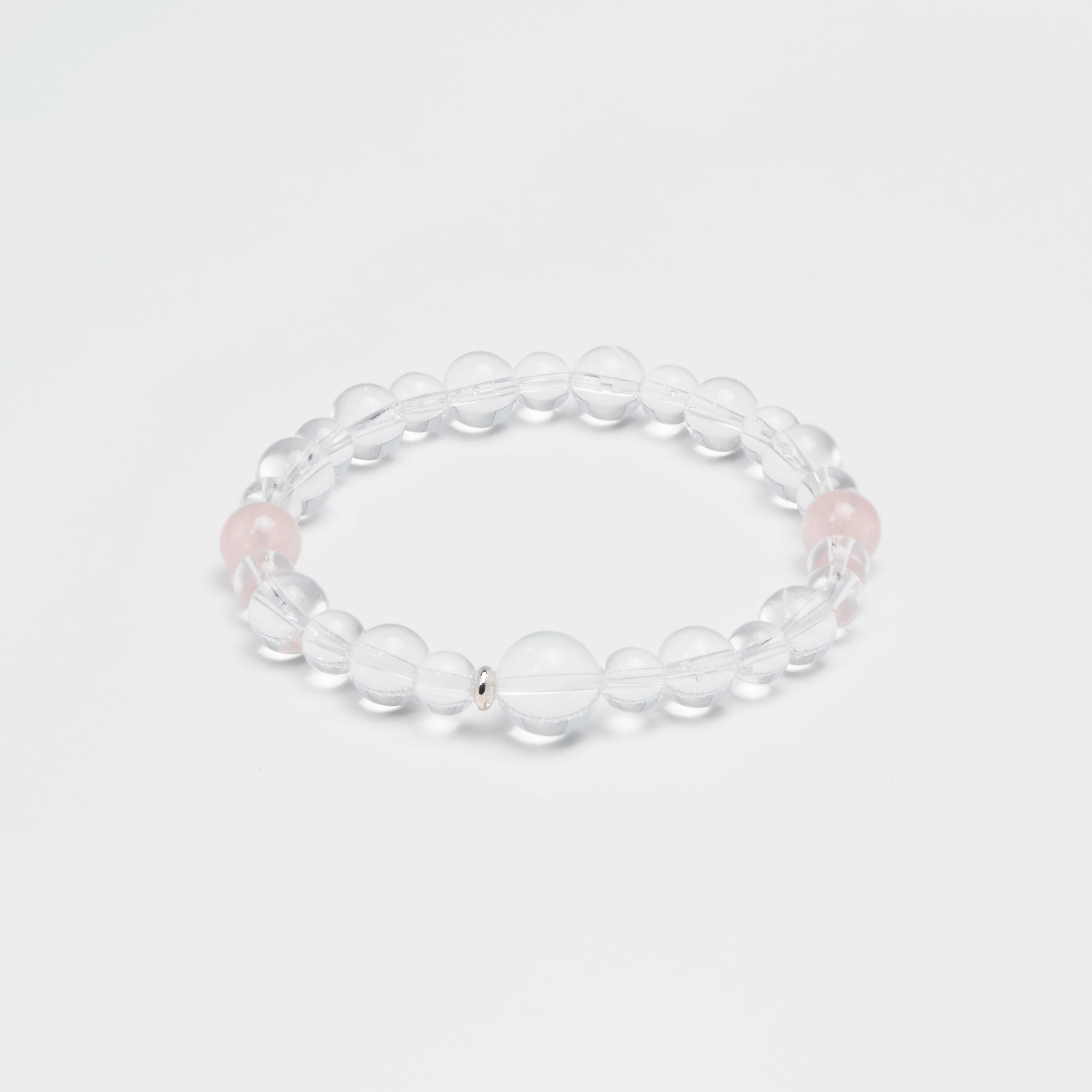 The Empath's Heart - Madagascar Rose Quartz & Clear Quartz Healing Bracelet
