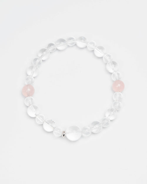 The Empath's Heart - Madagascar Rose Quartz & Clear Quartz Healing Bracelet
