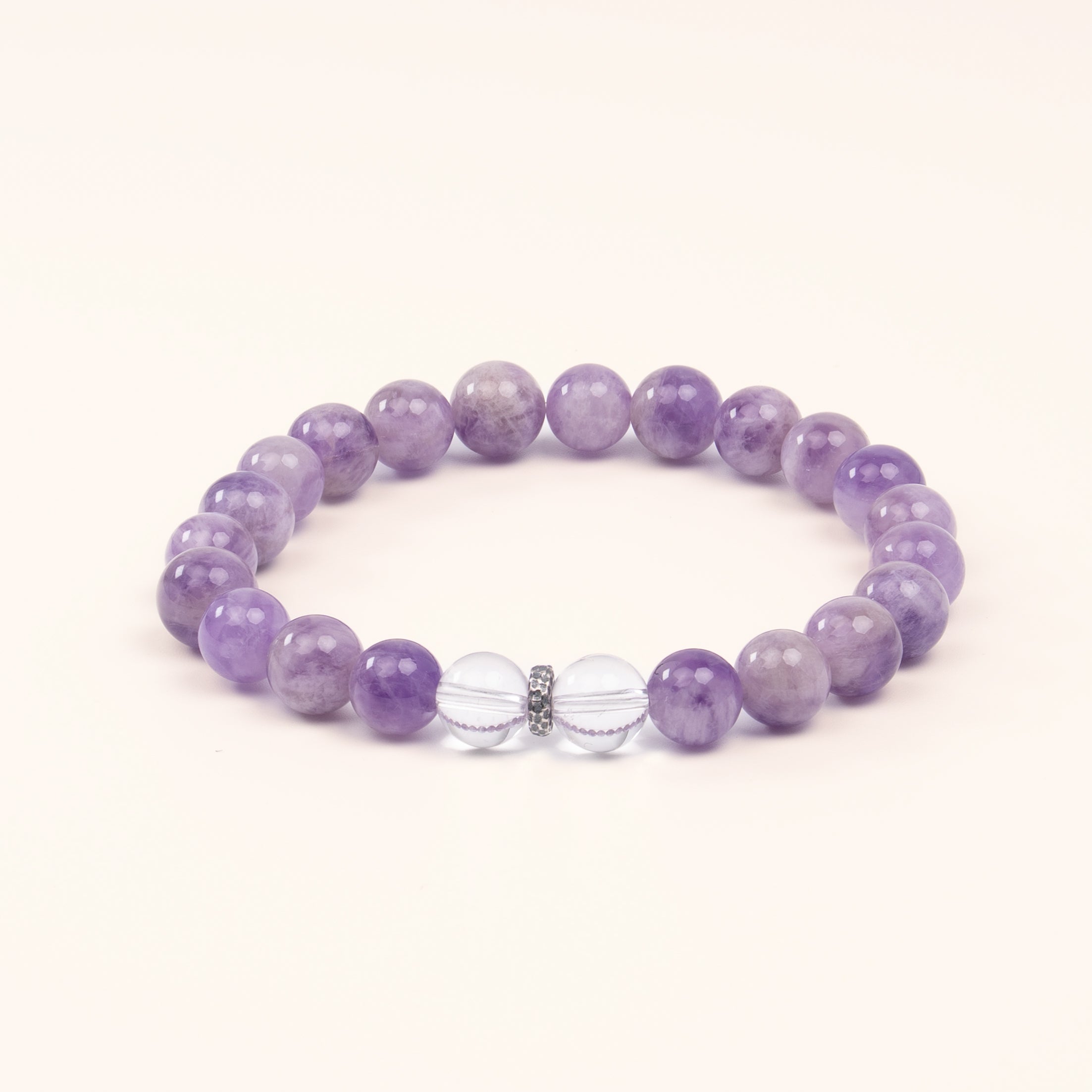 Soulful Serenity - Purple Agate & Clear Quartz Gentle Healer Bracelet