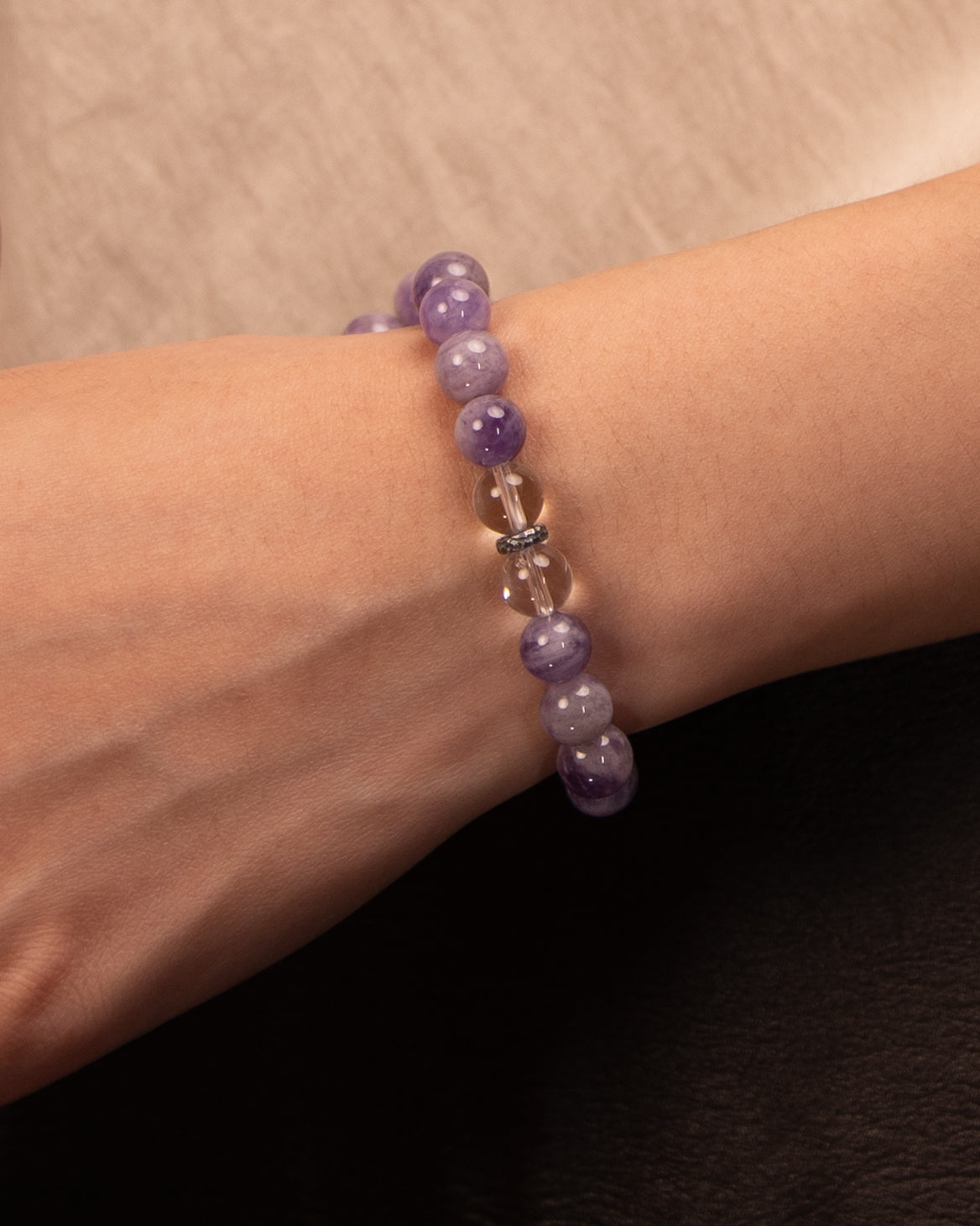 Soulful Serenity - Purple Agate & Clear Quartz Gentle Healer Bracelet