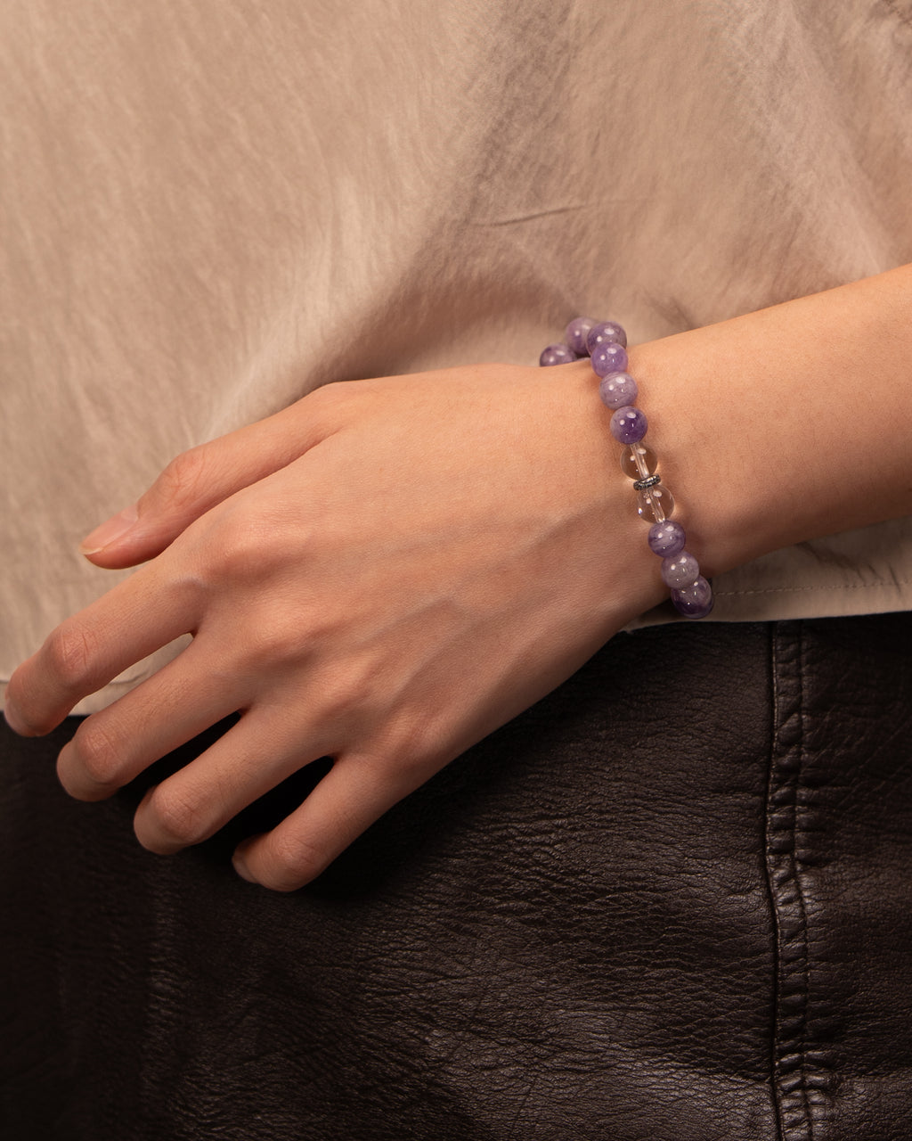 Soulful Serenity - Purple Agate & Clear Quartz Gentle Healer Bracelet