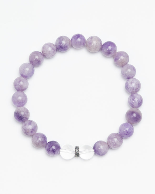 Soulful Serenity - Purple Agate & Clear Quartz Gentle Healer Bracelet Hover Image