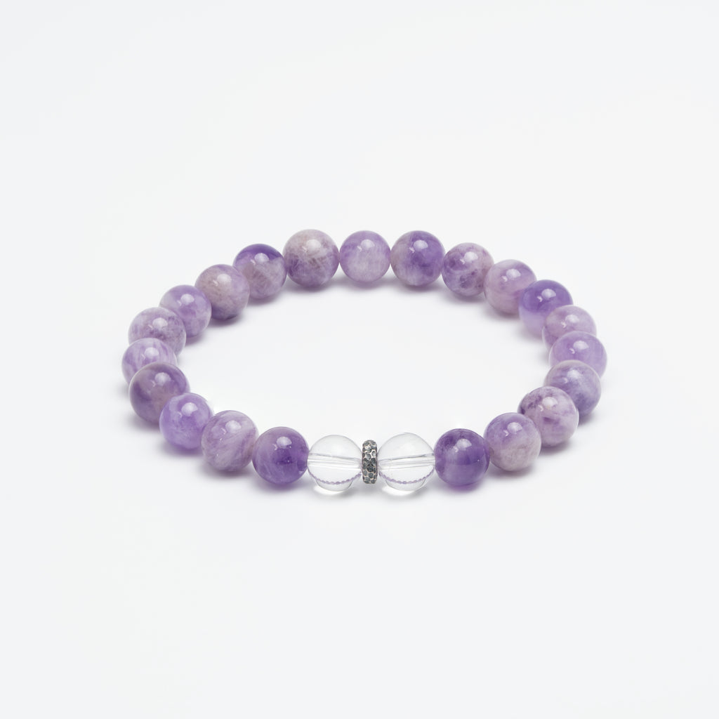 Soulful Serenity - Purple Agate & Clear Quartz Gentle Healer Bracelet
