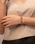 Soulful Serenity - Purple Agate & Clear Quartz Gentle Healer Bracelet