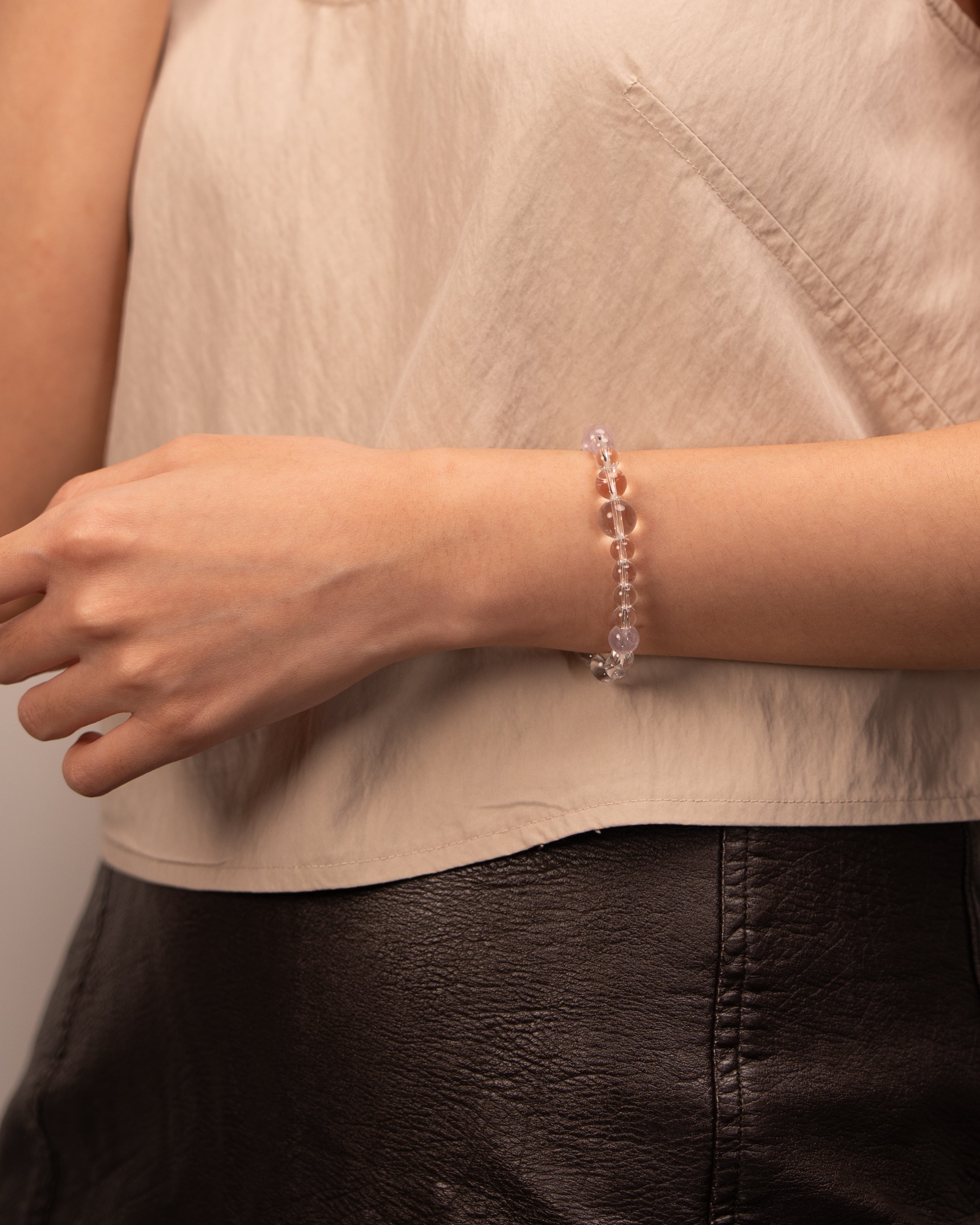 The Inner Sanctum - Aquamarine & Clear Quartz Peace Bracelet