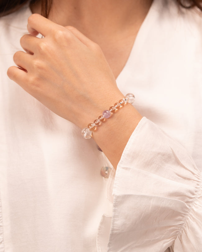 The Inner Sanctum - Aquamarine & Clear Quartz Peace Bracelet Main Image