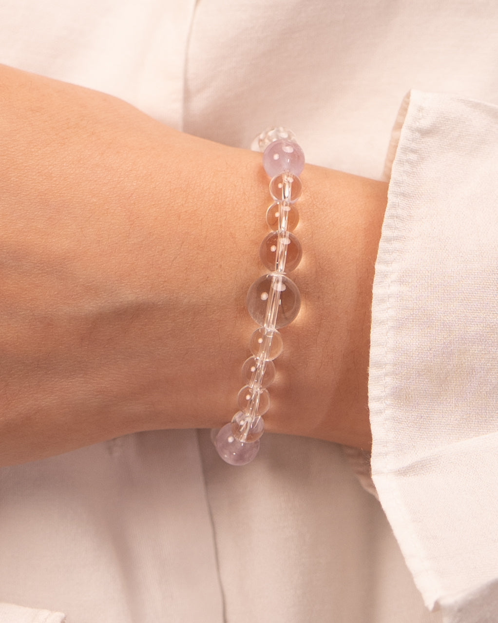 The Inner Sanctum - Aquamarine & Clear Quartz Peace Bracelet