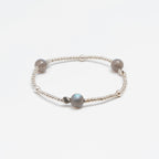Galactic Compass - Grey Moonstone & Sterling Silver Knot Bracelet