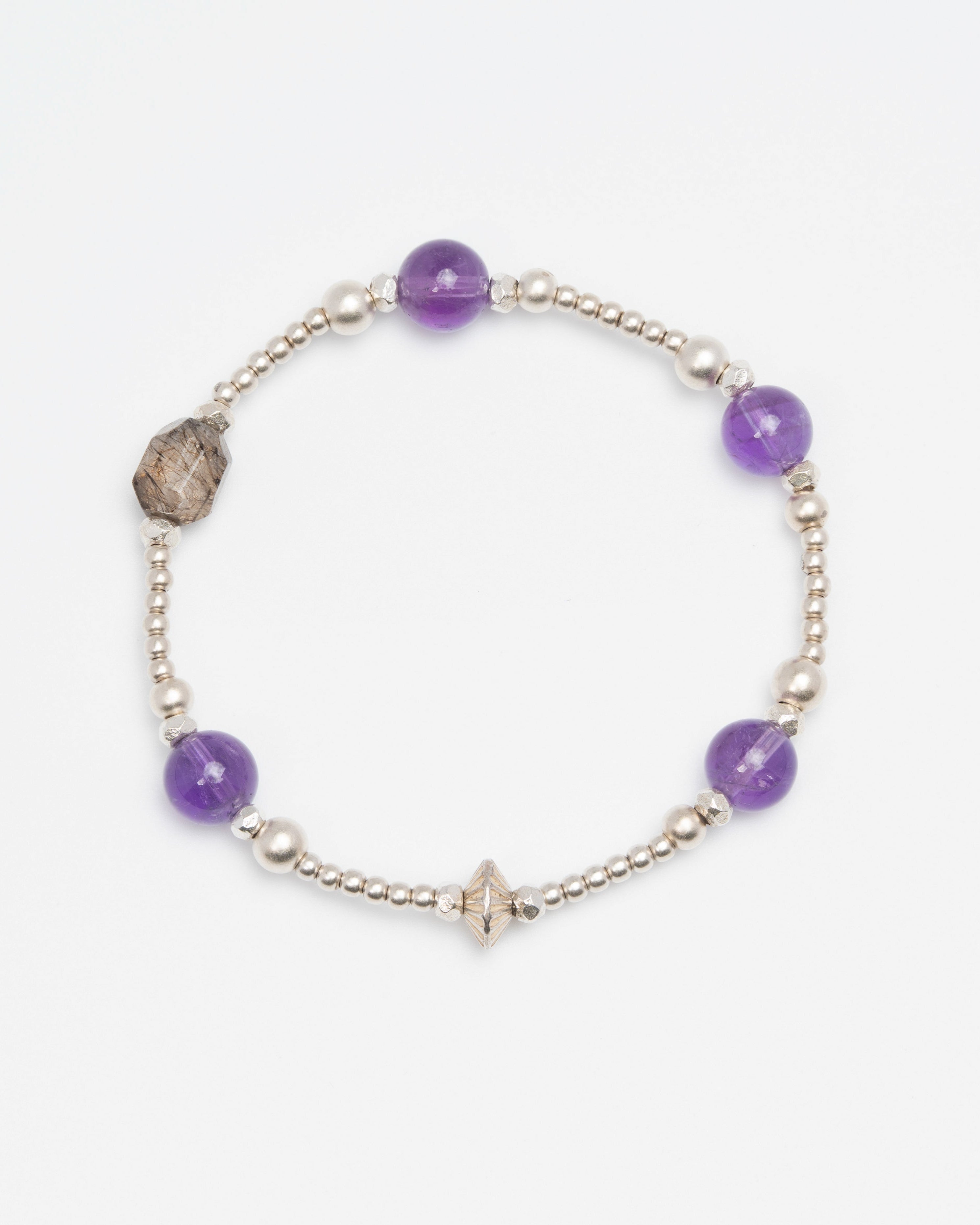 The Sovereign's Power - Silver Armor & Phantom Quartz Bracelet