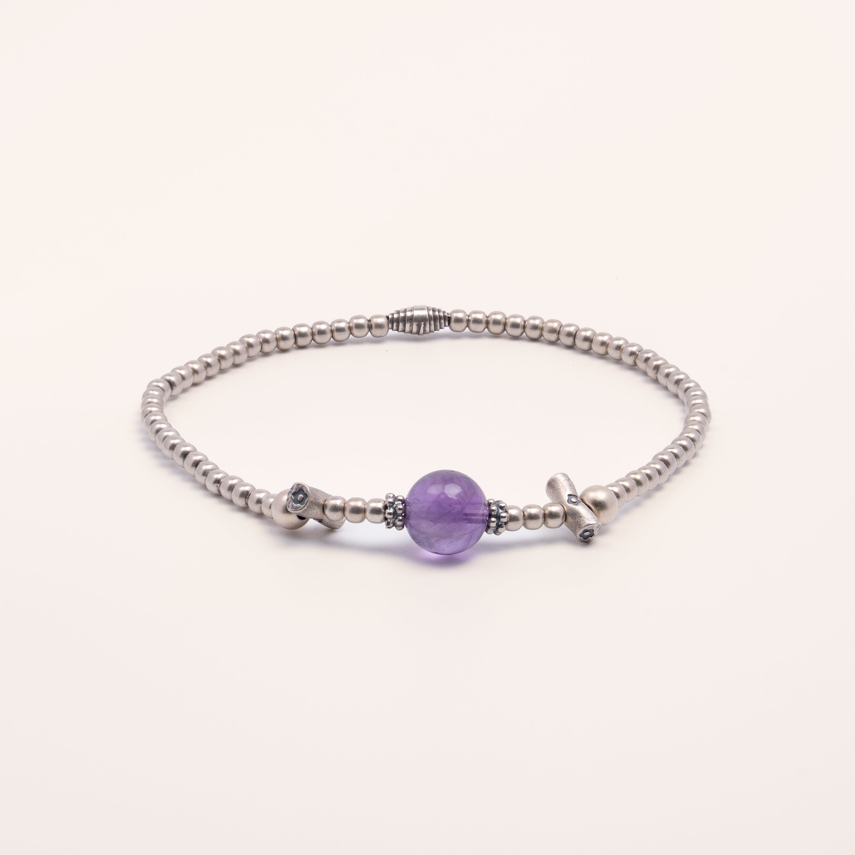 The Aligned Mind - Amethyst & Sterling Silver Focus Bracelet