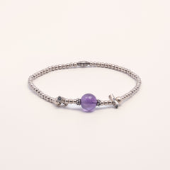 The Aligned Mind - Amethyst & Sterling Silver Focus Bracelet