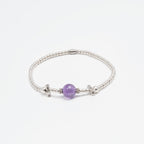 The Aligned Mind - Amethyst & Structured Silver Bracelet